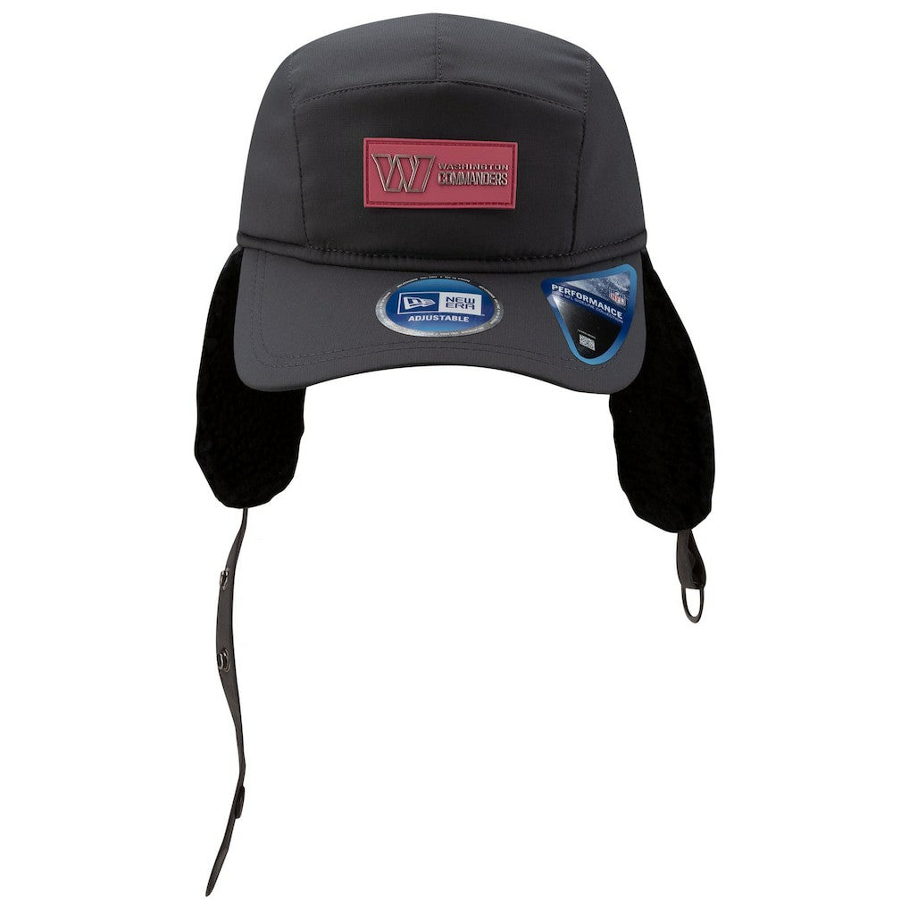 Washington Commanders New Era 2025 Sideline Cold Weather Runner Dog Ear Adjustable Hat Charcoal - NFL