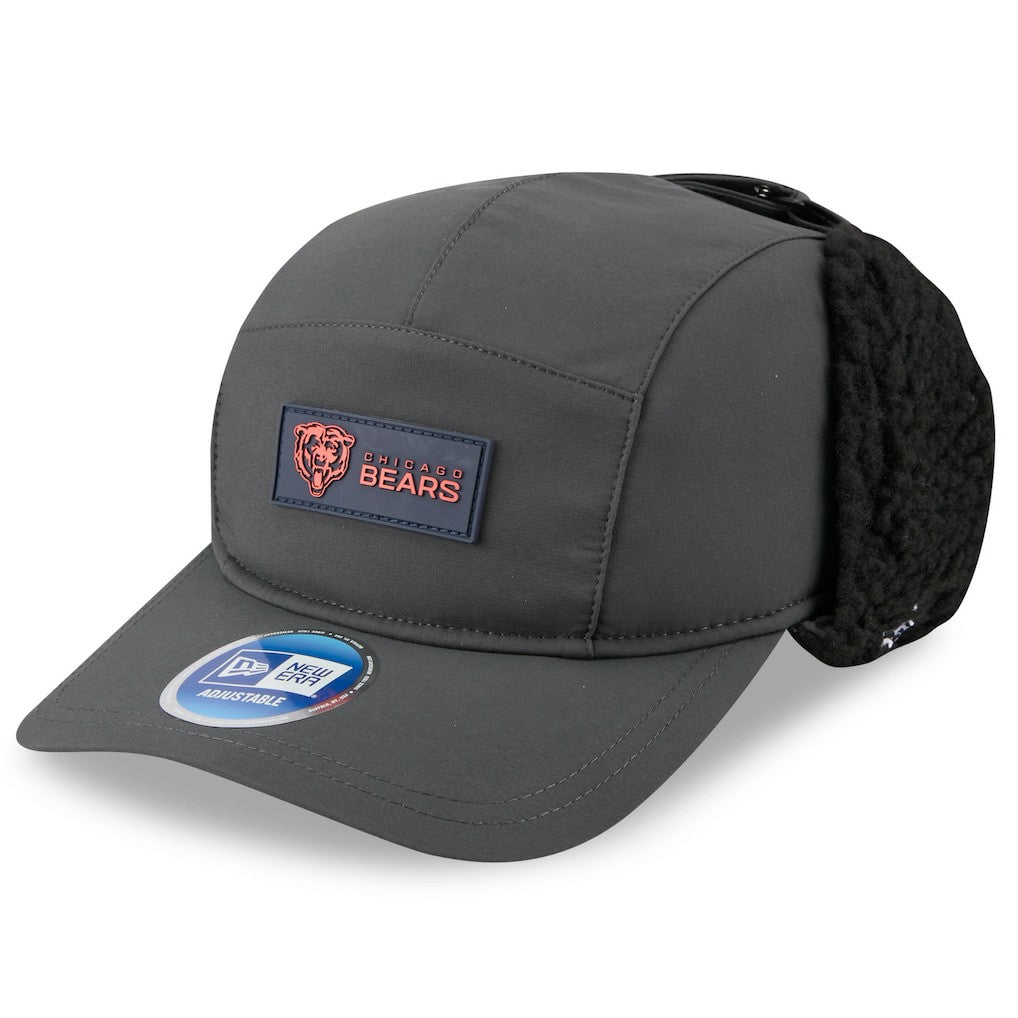Chicago Bears New Era 2025 Sideline Cold Weather Runner Dog Ear Adjustable Hat Charcoal - NFL