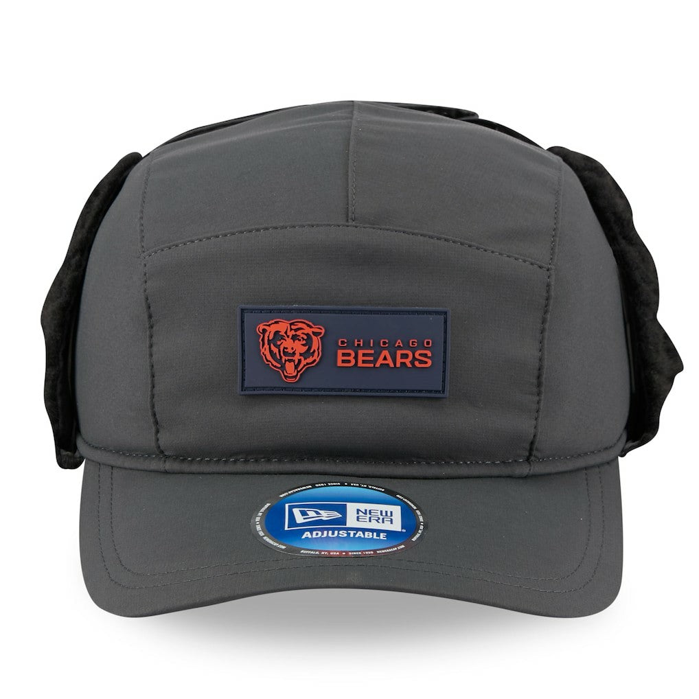 Chicago Bears New Era 2025 Sideline Cold Weather Runner Dog Ear Adjustable Hat Charcoal - NFL