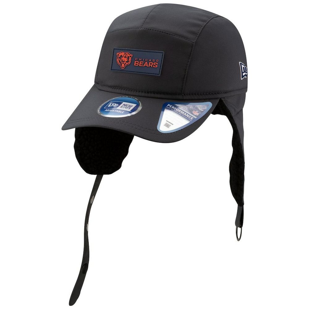Chicago Bears New Era 2025 Sideline Cold Weather Runner Dog Ear Adjustable Hat Charcoal - NFL