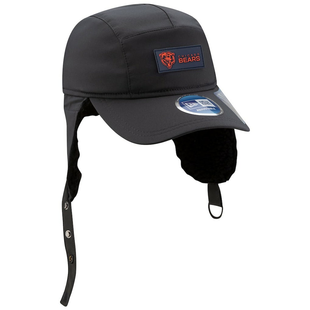 Chicago Bears New Era 2025 Sideline Cold Weather Runner Dog Ear Adjustable Hat Charcoal - NFL