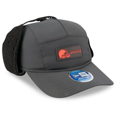 Cleveland Browns New Era 2025 Sideline Cold Weather Runner Dog Ear Adjustable Hat Charcoal - NFL