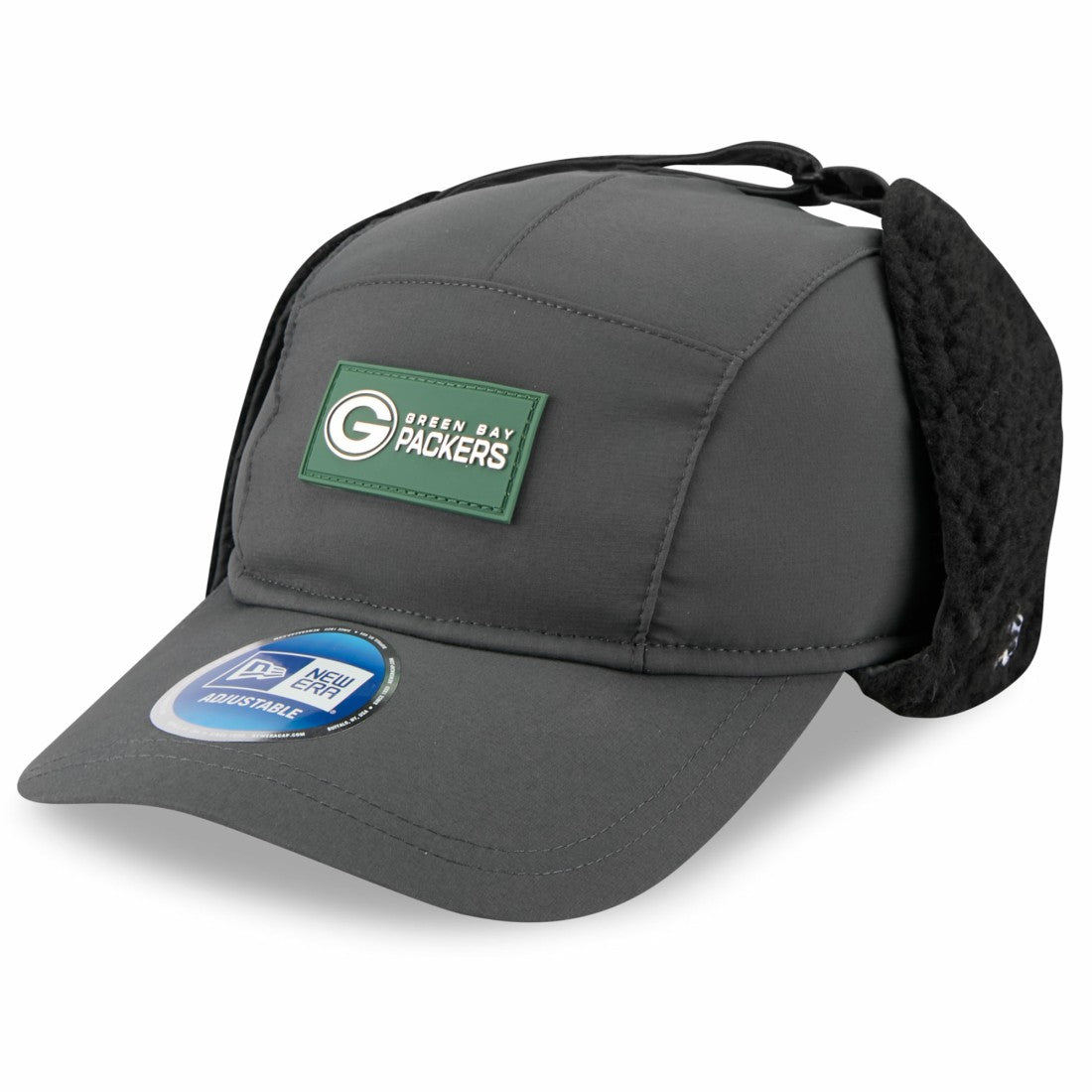 Green Bay Packers New Era 2025 Sideline Cold Weather Runner Dog Ear Adjustable Hat Charcoal - NFL