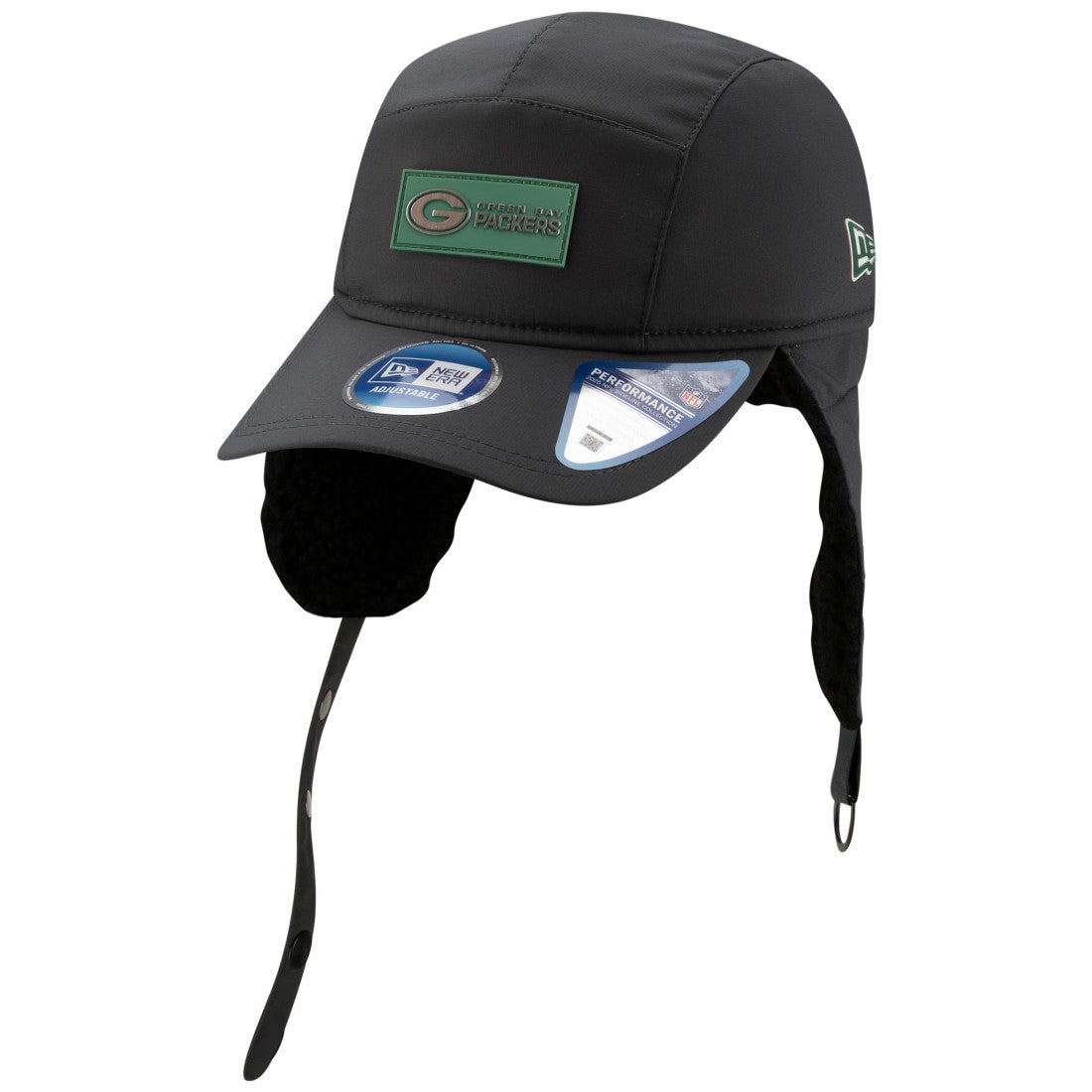 Green Bay Packers New Era 2025 Sideline Cold Weather Runner Dog Ear Adjustable Hat Charcoal - NFL
