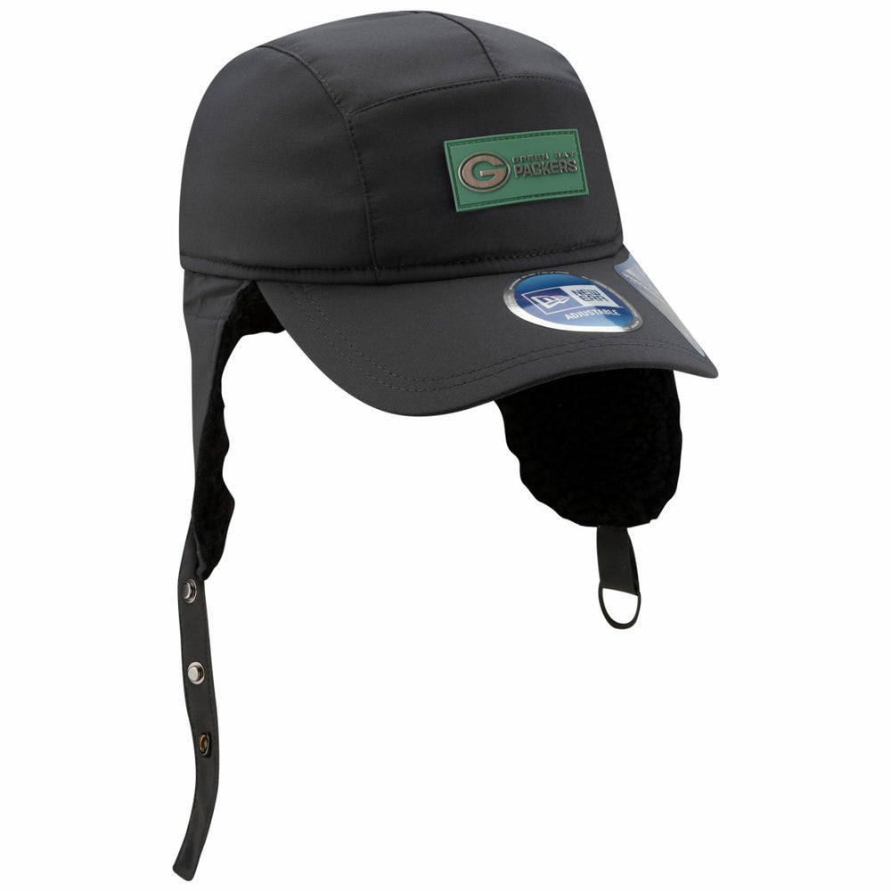 Green Bay Packers New Era 2025 Sideline Cold Weather Runner Dog Ear Adjustable Hat Charcoal - NFL