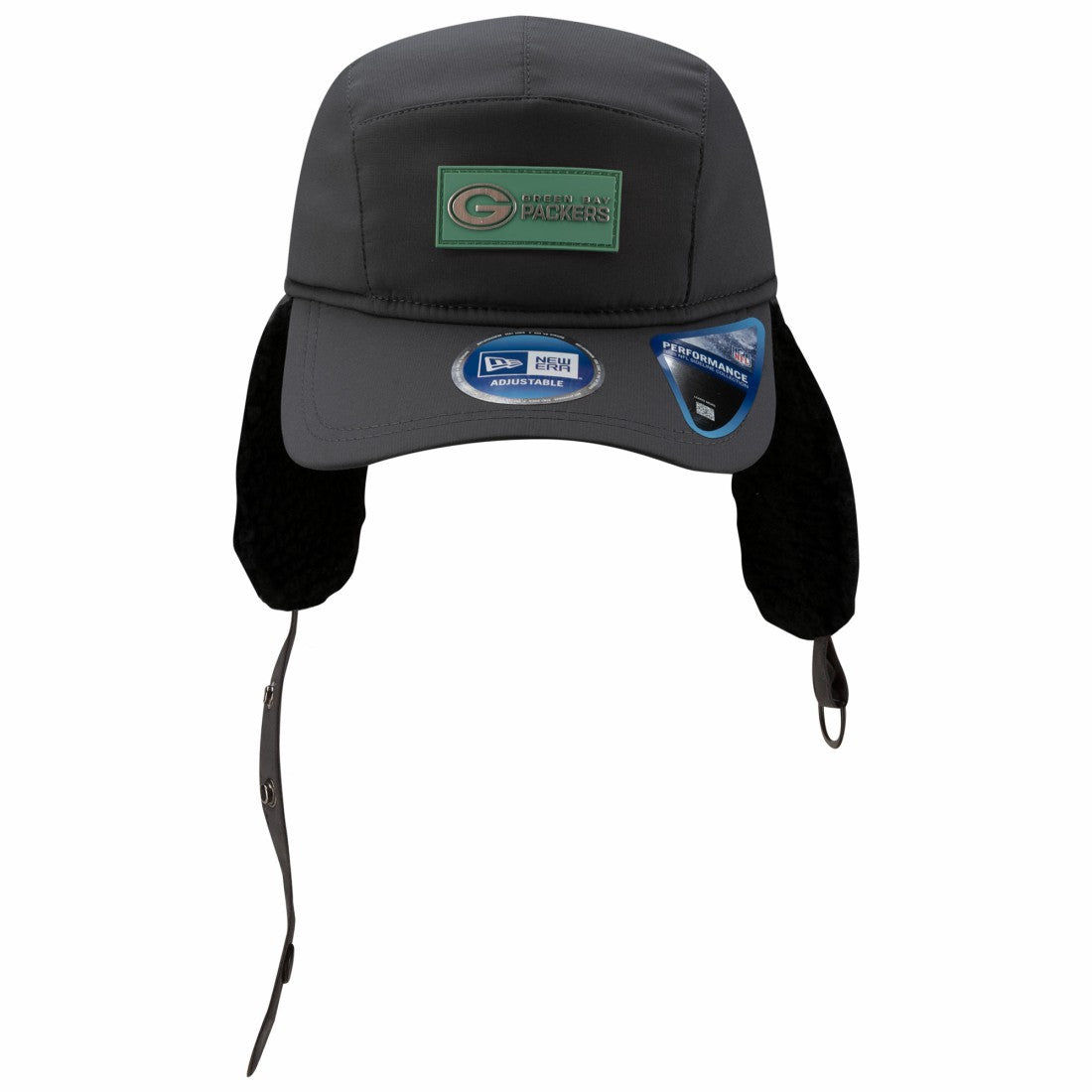 Green Bay Packers New Era 2025 Sideline Cold Weather Runner Dog Ear Adjustable Hat Charcoal - NFL