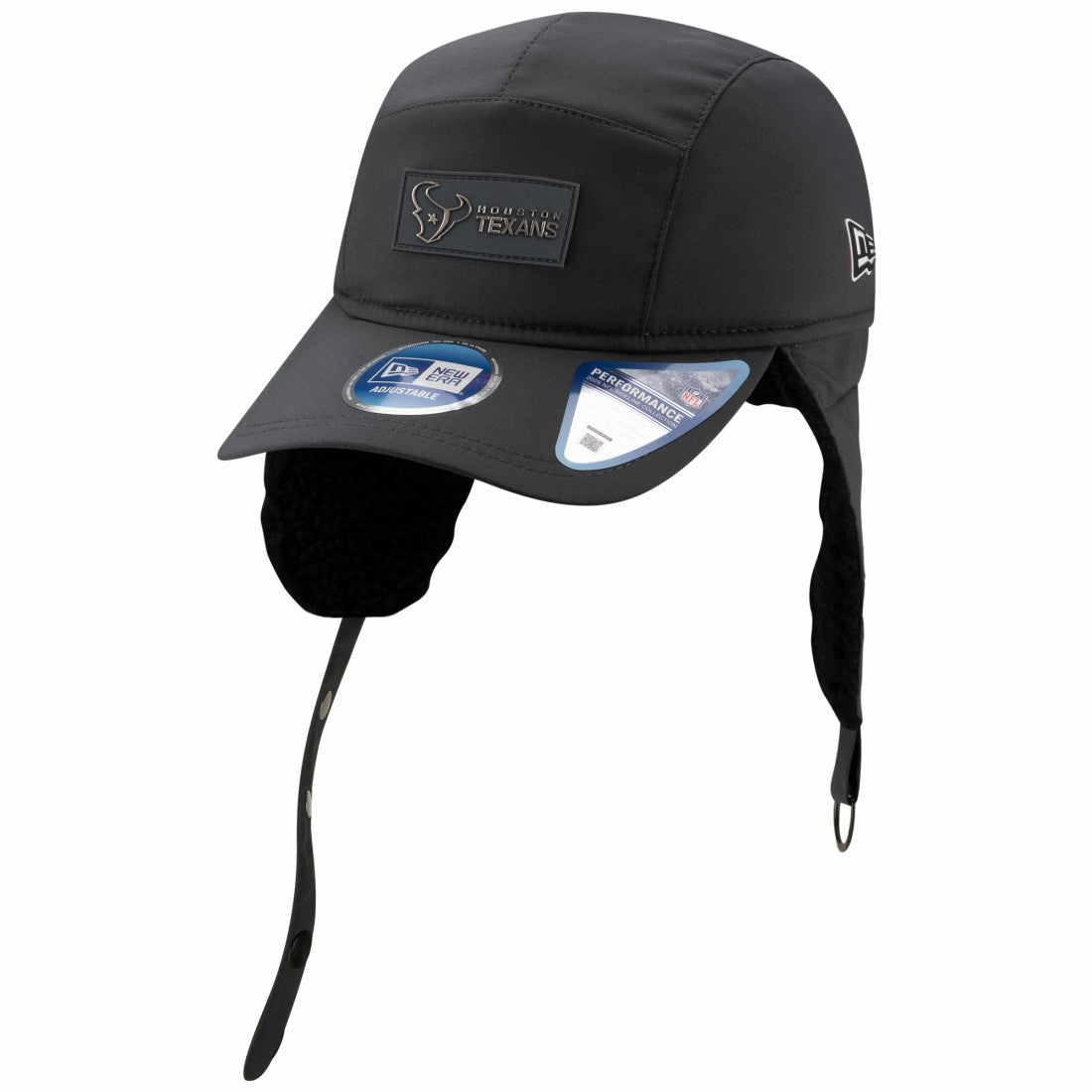 Houston Texans New Era 2025 Sideline Cold Weather Runner Dog Ear Adjustable Hat Charcoal - NFL
