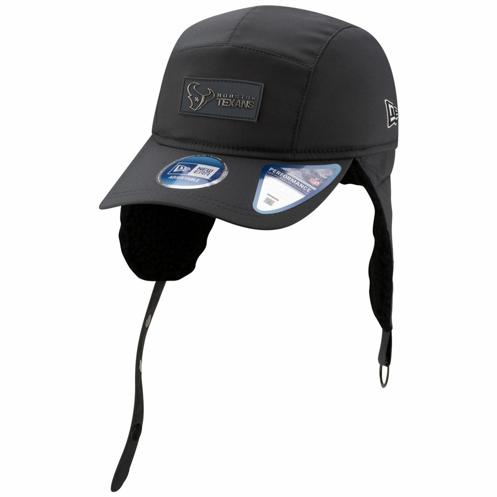 Houston Texans New Era 2025 Sideline Cold Weather Runner Dog Ear Adjustable Hat Charcoal - NFL