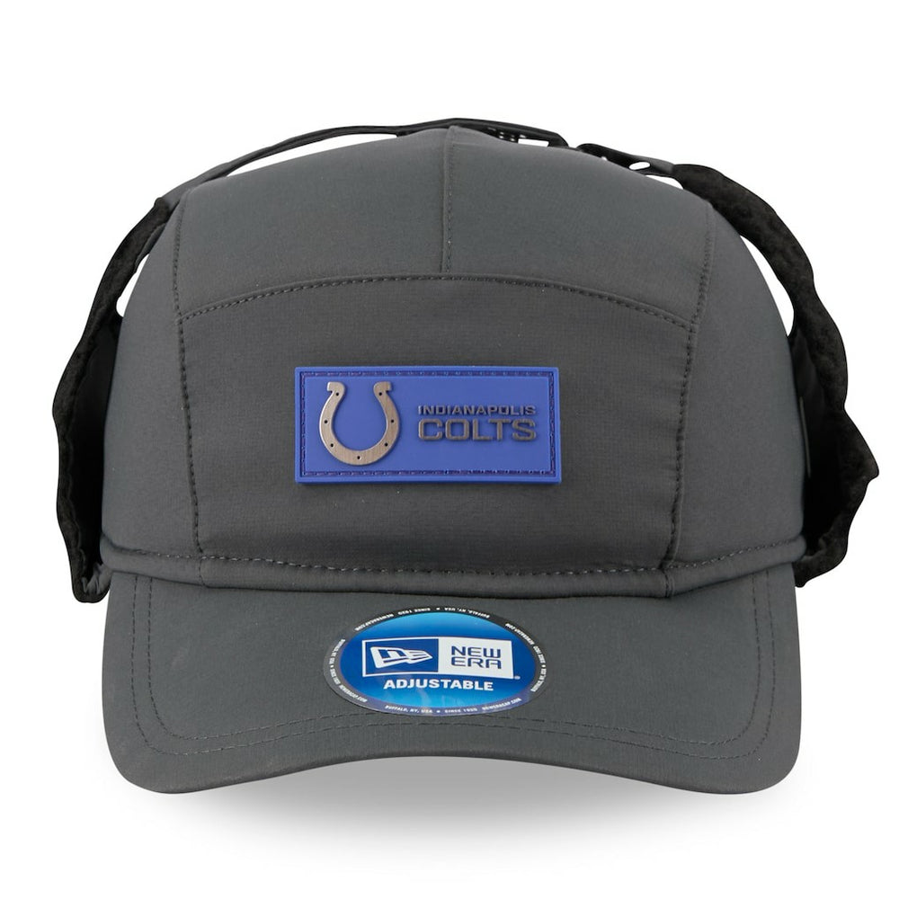 Indianapolis Colts New Era 2025 Sideline Cold Weather Runner Dog Ear Adjustable Hat Charcoal - NFL