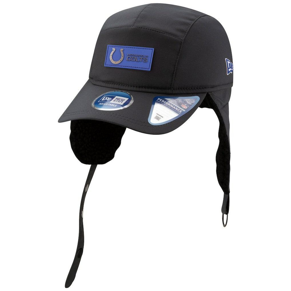 Indianapolis Colts New Era 2025 Sideline Cold Weather Runner Dog Ear Adjustable Hat Charcoal - NFL