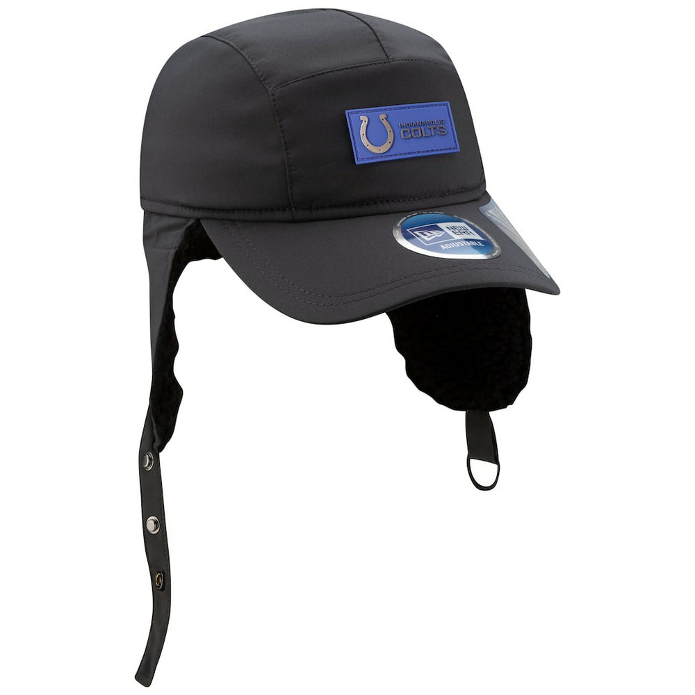 Indianapolis Colts New Era 2025 Sideline Cold Weather Runner Dog Ear Adjustable Hat Charcoal - NFL