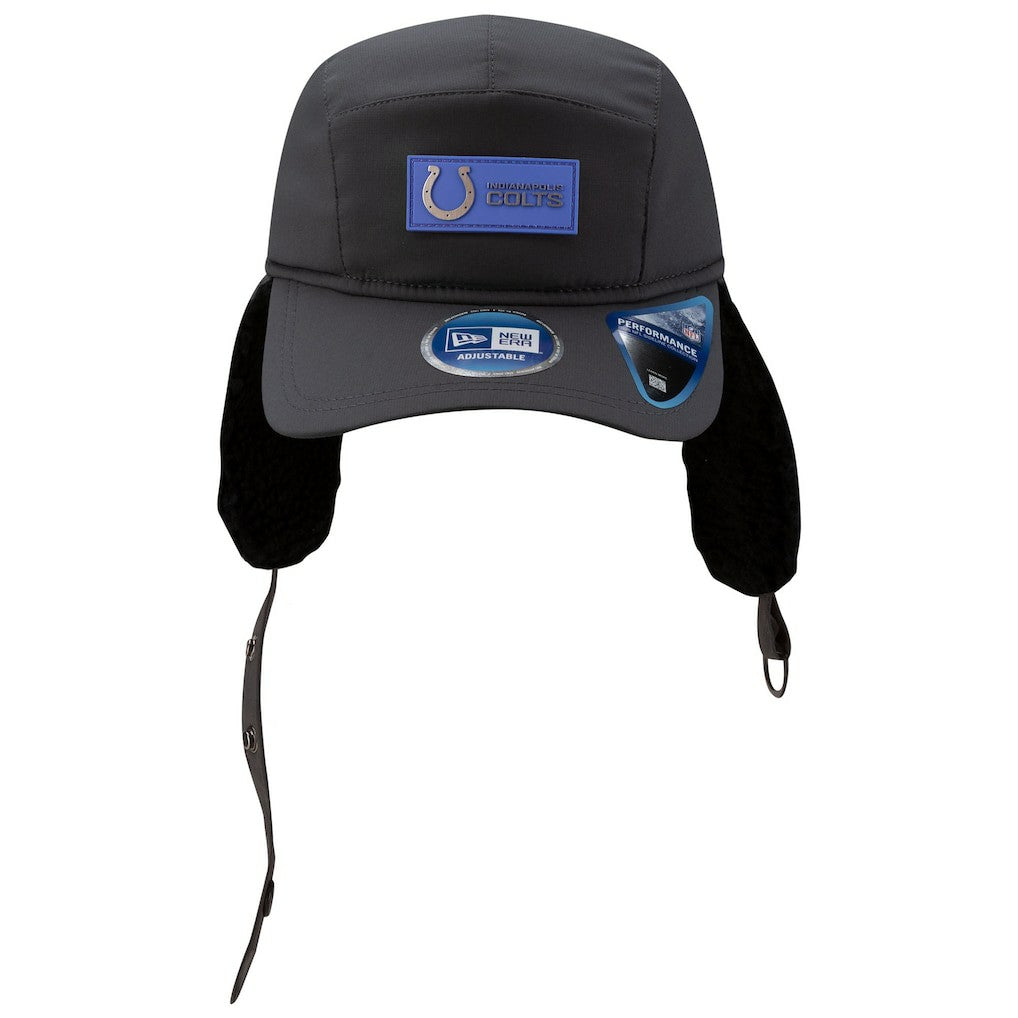 Indianapolis Colts New Era 2025 Sideline Cold Weather Runner Dog Ear Adjustable Hat Charcoal - NFL