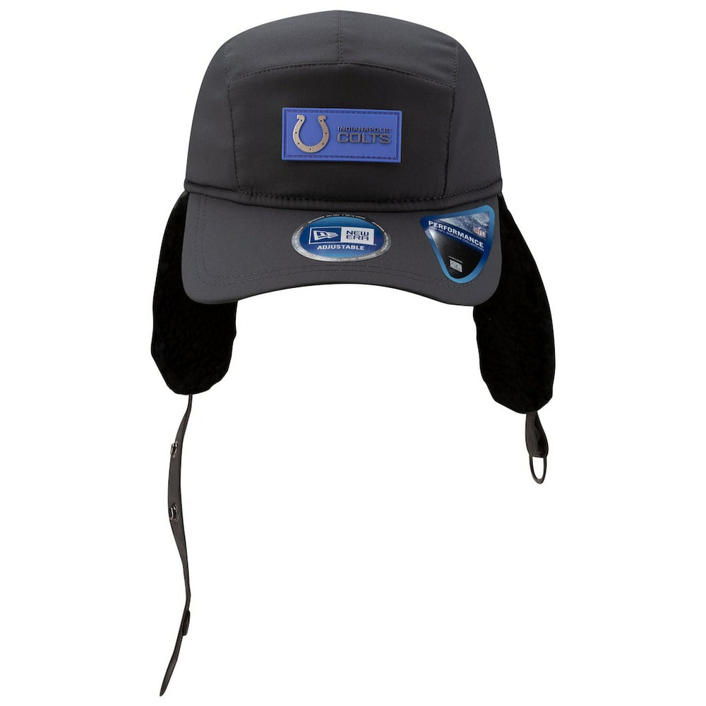 Indianapolis Colts New Era 2025 Sideline Cold Weather Runner Dog Ear Adjustable Hat Charcoal - NFL