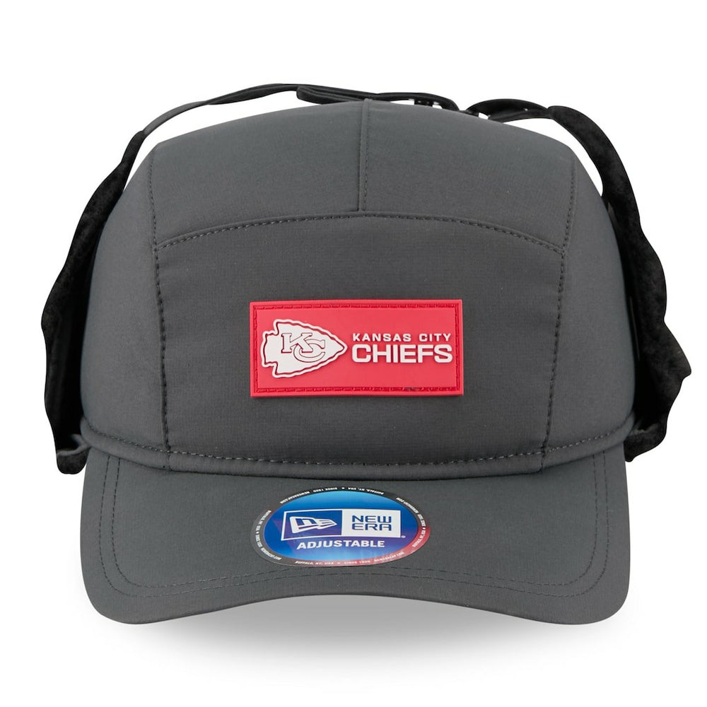 Kansas City Chiefs New Era 2025 Sideline Cold Weather Runner Dog Ear Adjustable Hat Charcoal - NFL