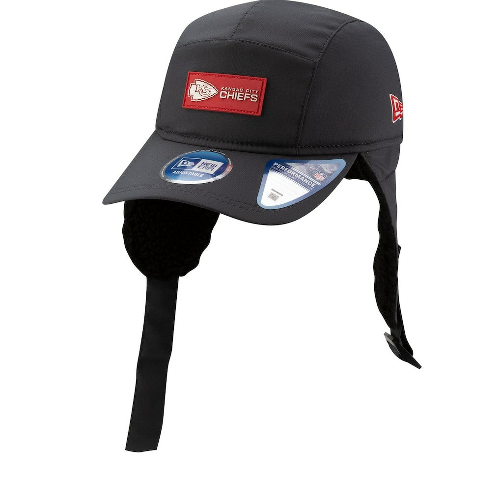 Kansas City Chiefs New Era 2025 Sideline Cold Weather Runner Dog Ear Adjustable Hat Charcoal - NFL