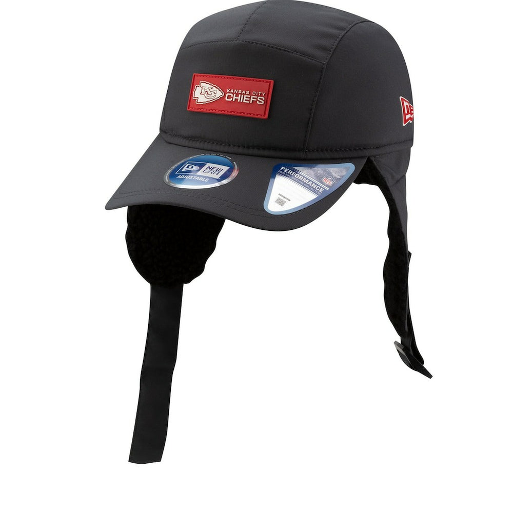 Kansas City Chiefs New Era 2025 Sideline Cold Weather Runner Dog Ear Adjustable Hat Charcoal - NFL