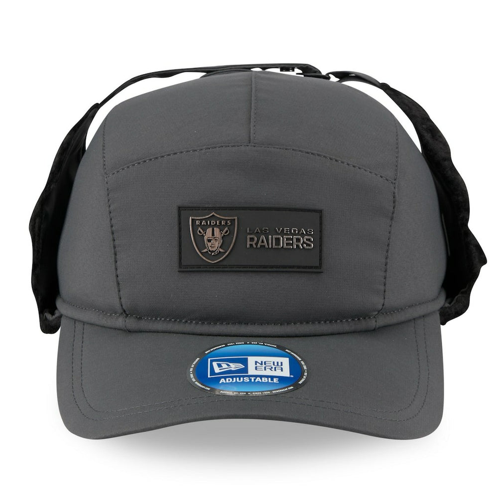 Las Vegas Raiders New Era 2025 Sideline Cold Weather Runner Dog Ear Adjustable Hat Charcoal - NFL
