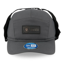 Las Vegas Raiders New Era 2025 Sideline Cold Weather Runner Dog Ear Adjustable Hat Charcoal - NFL