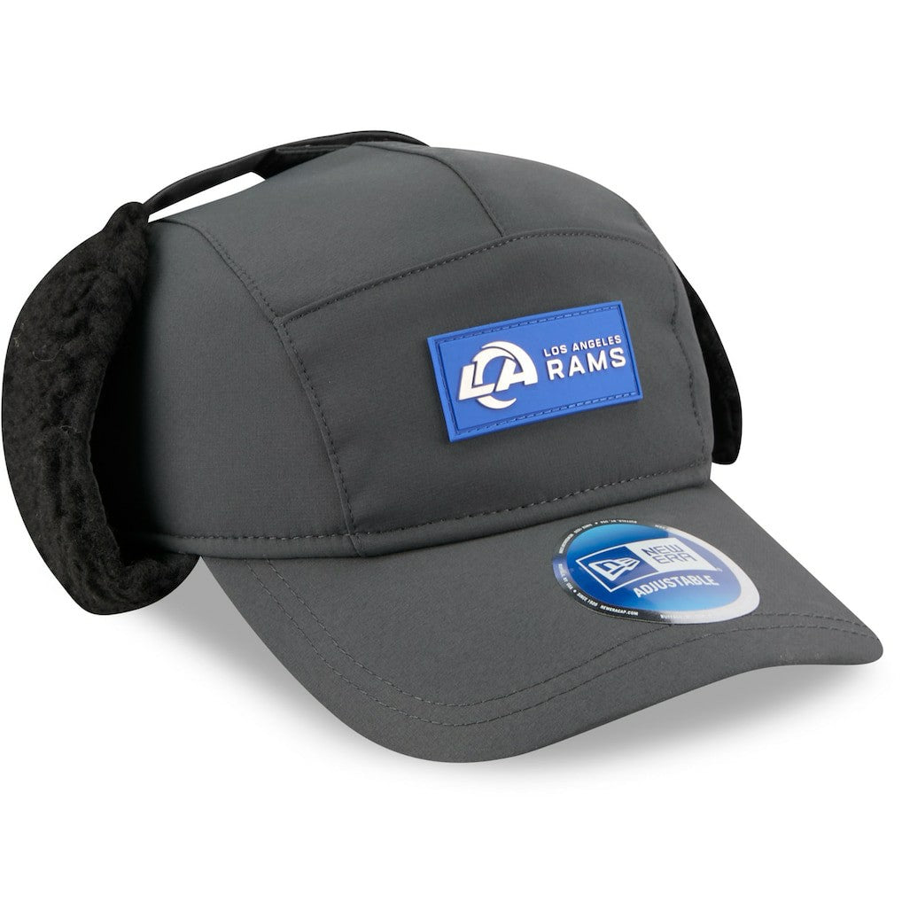 Los Angeles Rams New Era 2025 Sideline Cold Weather Runner Dog Ear Adjustable Hat Charcoal - NFL