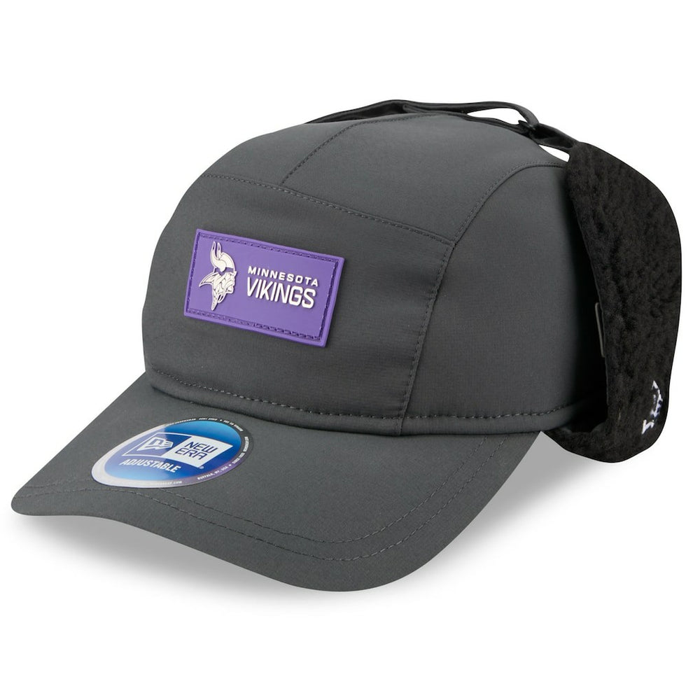 Minnesota Vikings New Era 2025 Sideline Cold Weather Runner Dog Ear Adjustable Hat Charcoal - NFL