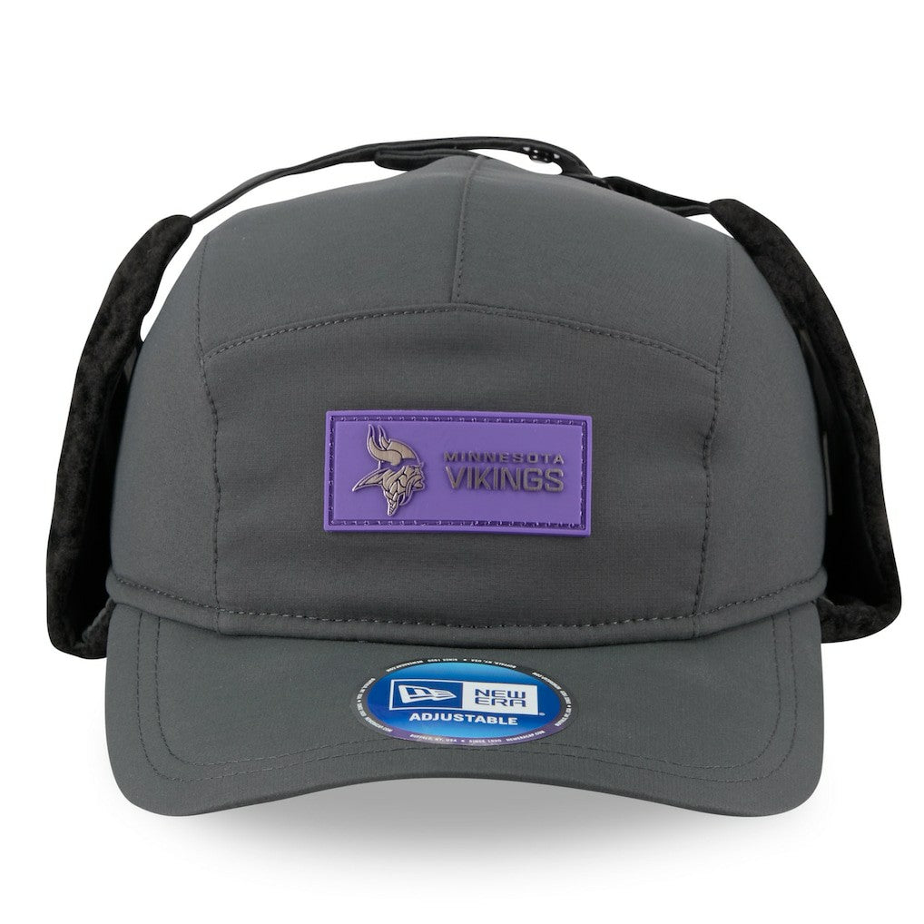 Minnesota Vikings New Era 2025 Sideline Cold Weather Runner Dog Ear Adjustable Hat Charcoal - NFL