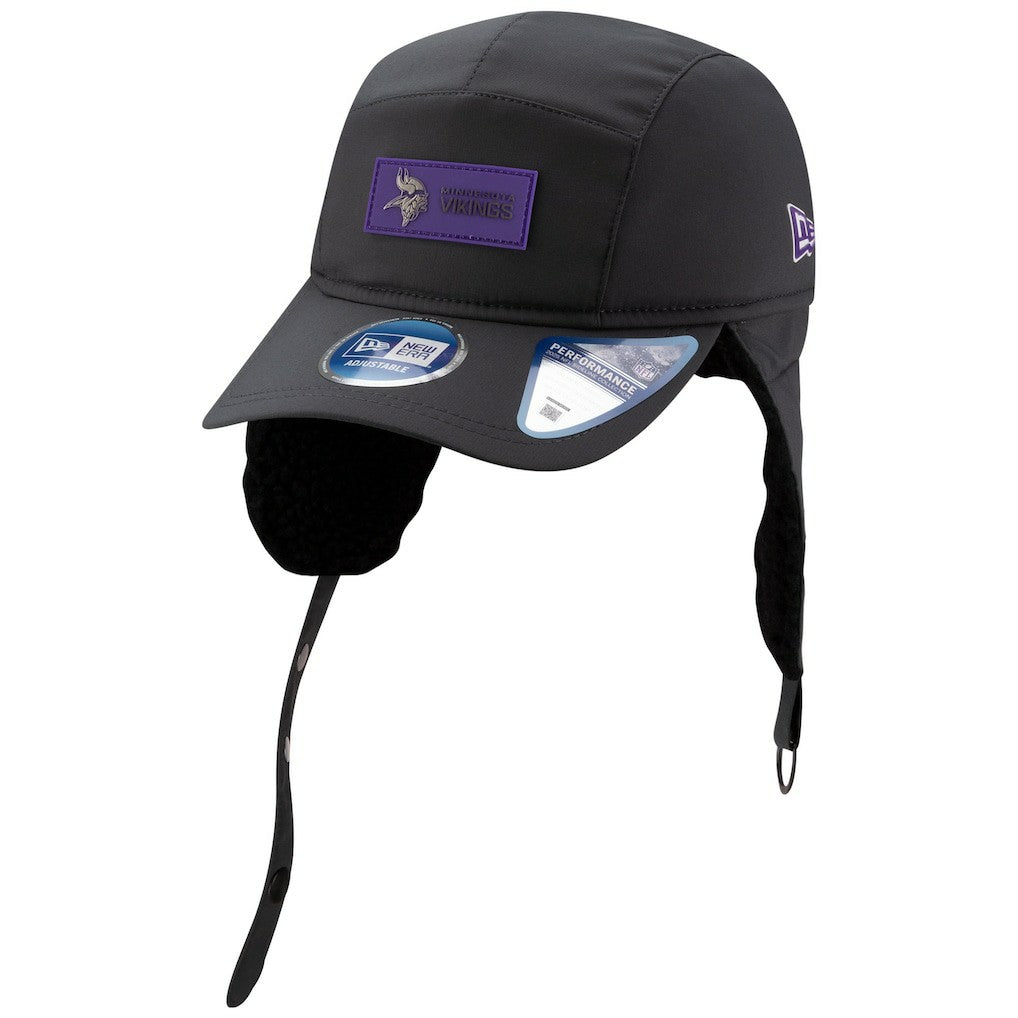 Minnesota Vikings New Era 2025 Sideline Cold Weather Runner Dog Ear Adjustable Hat Charcoal - NFL