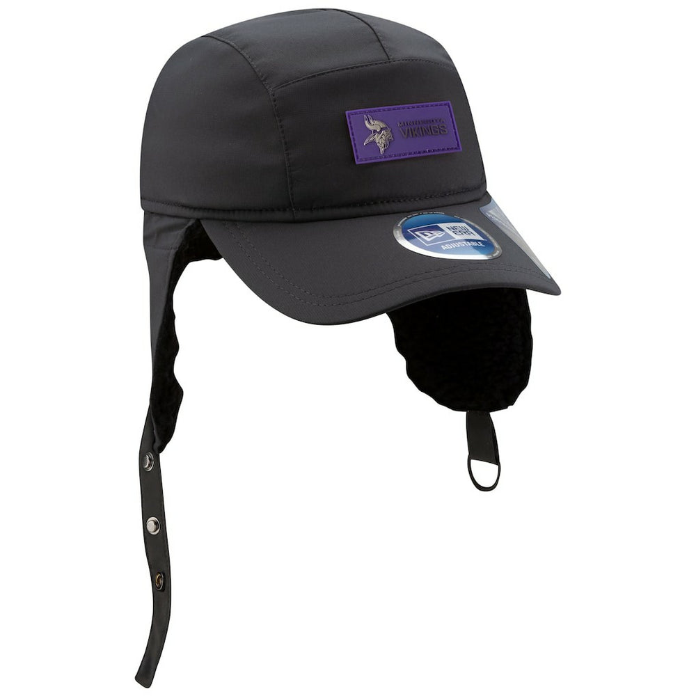 Minnesota Vikings New Era 2025 Sideline Cold Weather Runner Dog Ear Adjustable Hat Charcoal - NFL