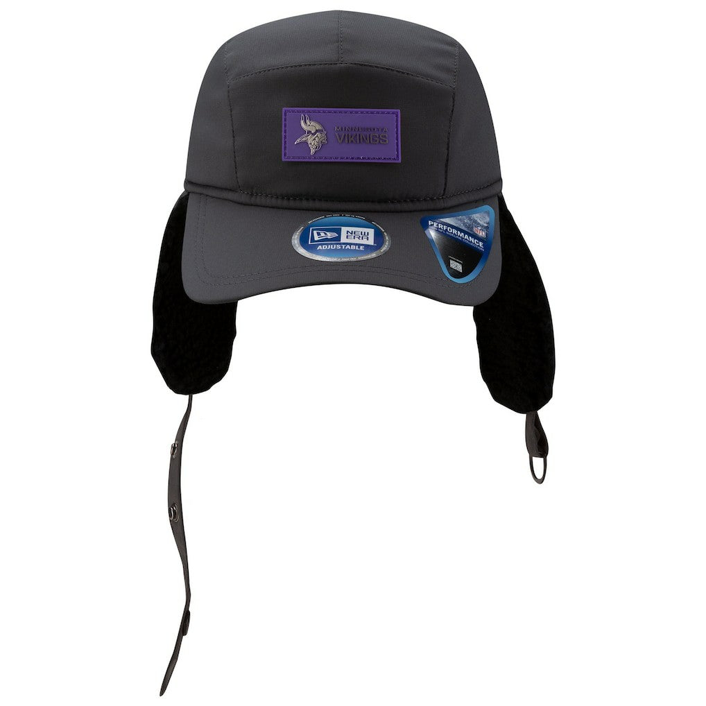 Minnesota Vikings New Era 2025 Sideline Cold Weather Runner Dog Ear Adjustable Hat Charcoal - NFL