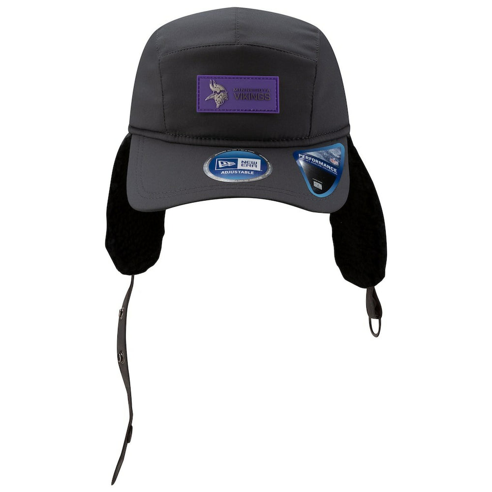 Minnesota Vikings New Era 2025 Sideline Cold Weather Runner Dog Ear Adjustable Hat Charcoal - NFL