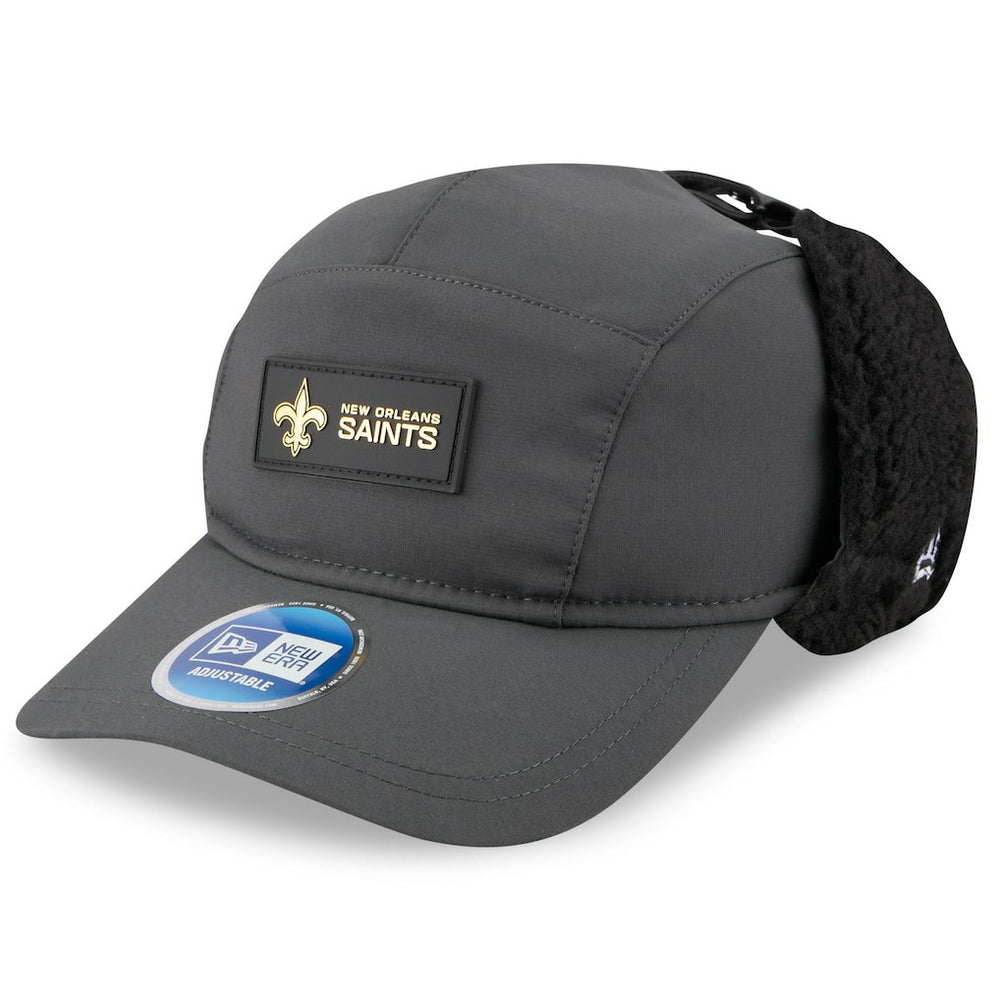 New Orleans Saints New Era 2025 Sideline Cold Weather Runner Dog Ear Adjustable Hat Charcoal - NFL