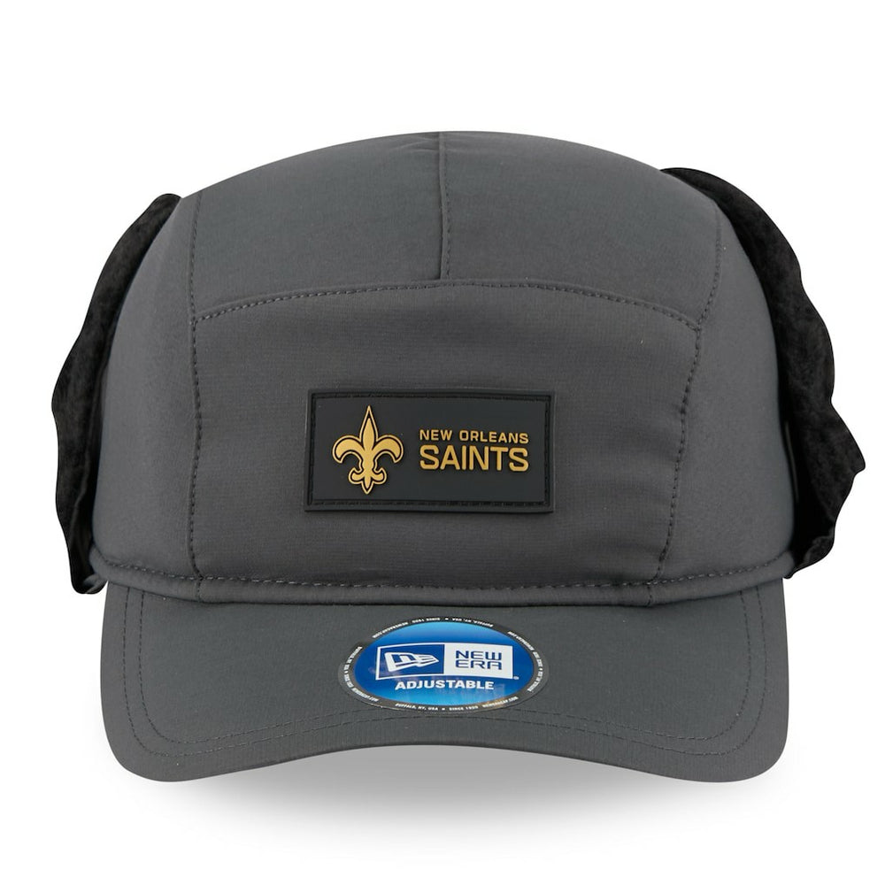 New Orleans Saints New Era 2025 Sideline Cold Weather Runner Dog Ear Adjustable Hat Charcoal - NFL