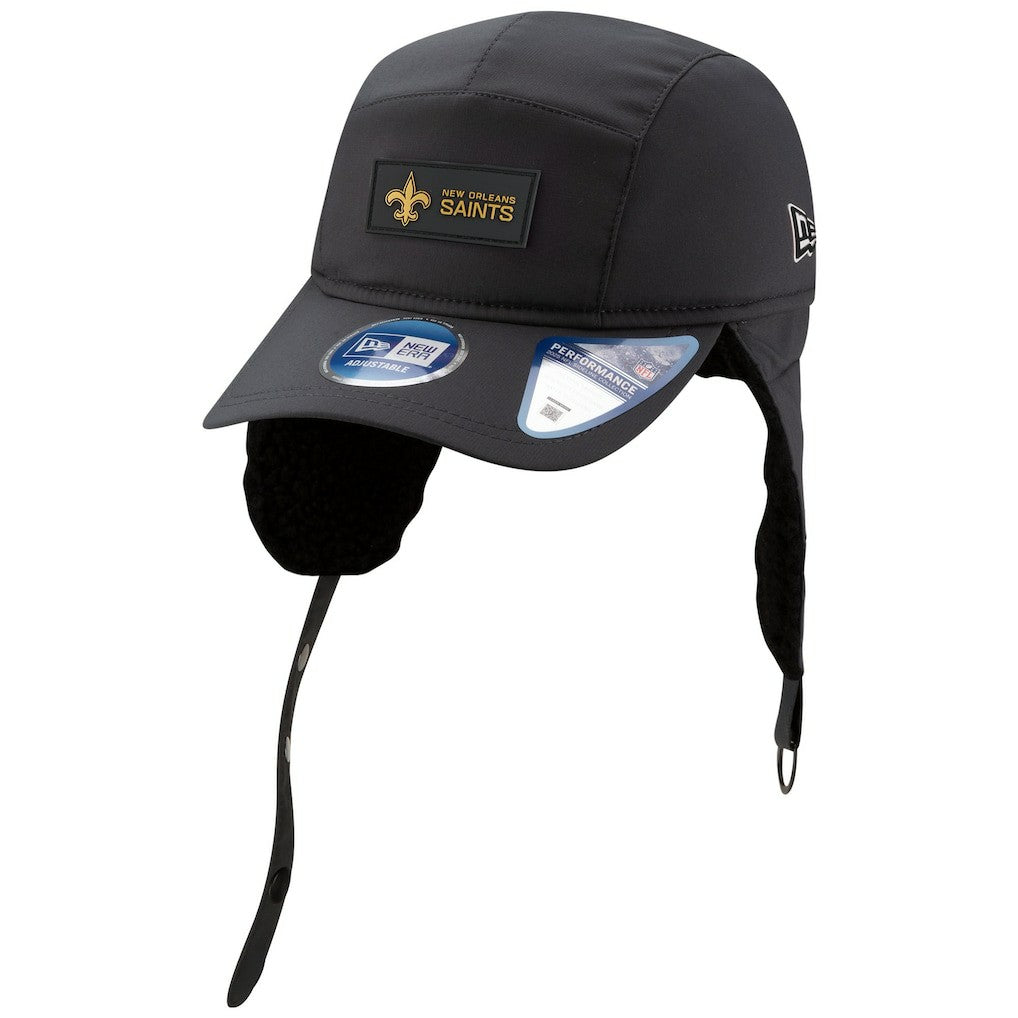 New Orleans Saints New Era 2025 Sideline Cold Weather Runner Dog Ear Adjustable Hat Charcoal - NFL