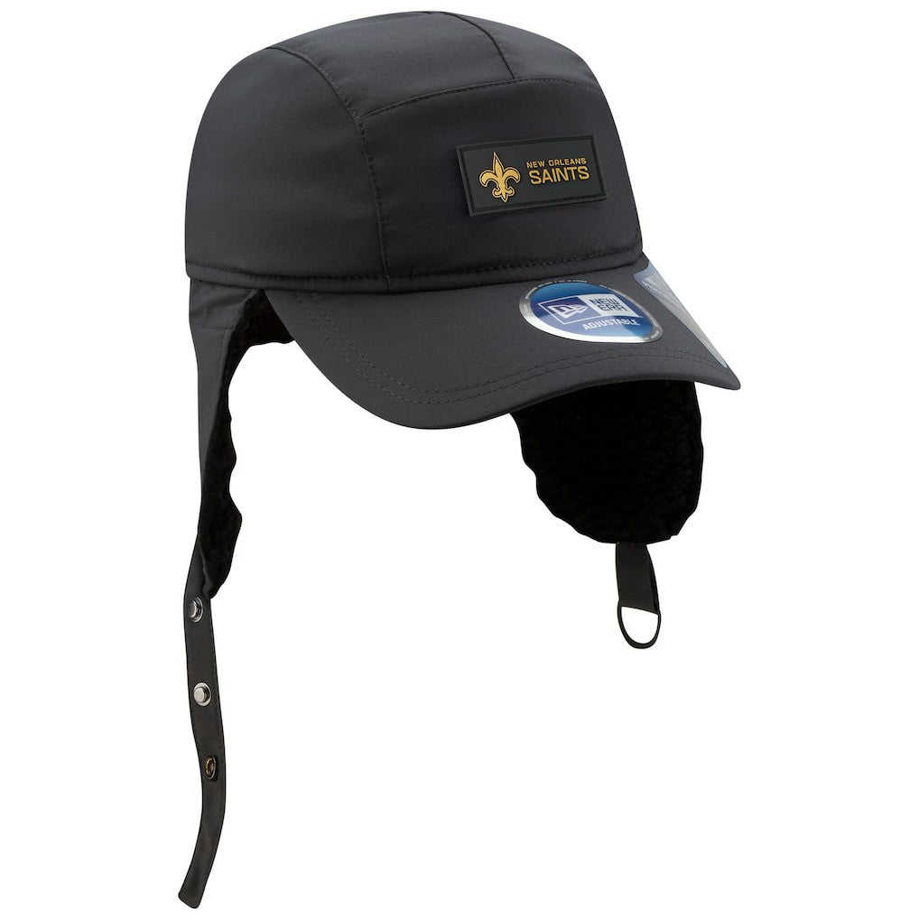 New Orleans Saints New Era 2025 Sideline Cold Weather Runner Dog Ear Adjustable Hat Charcoal - NFL