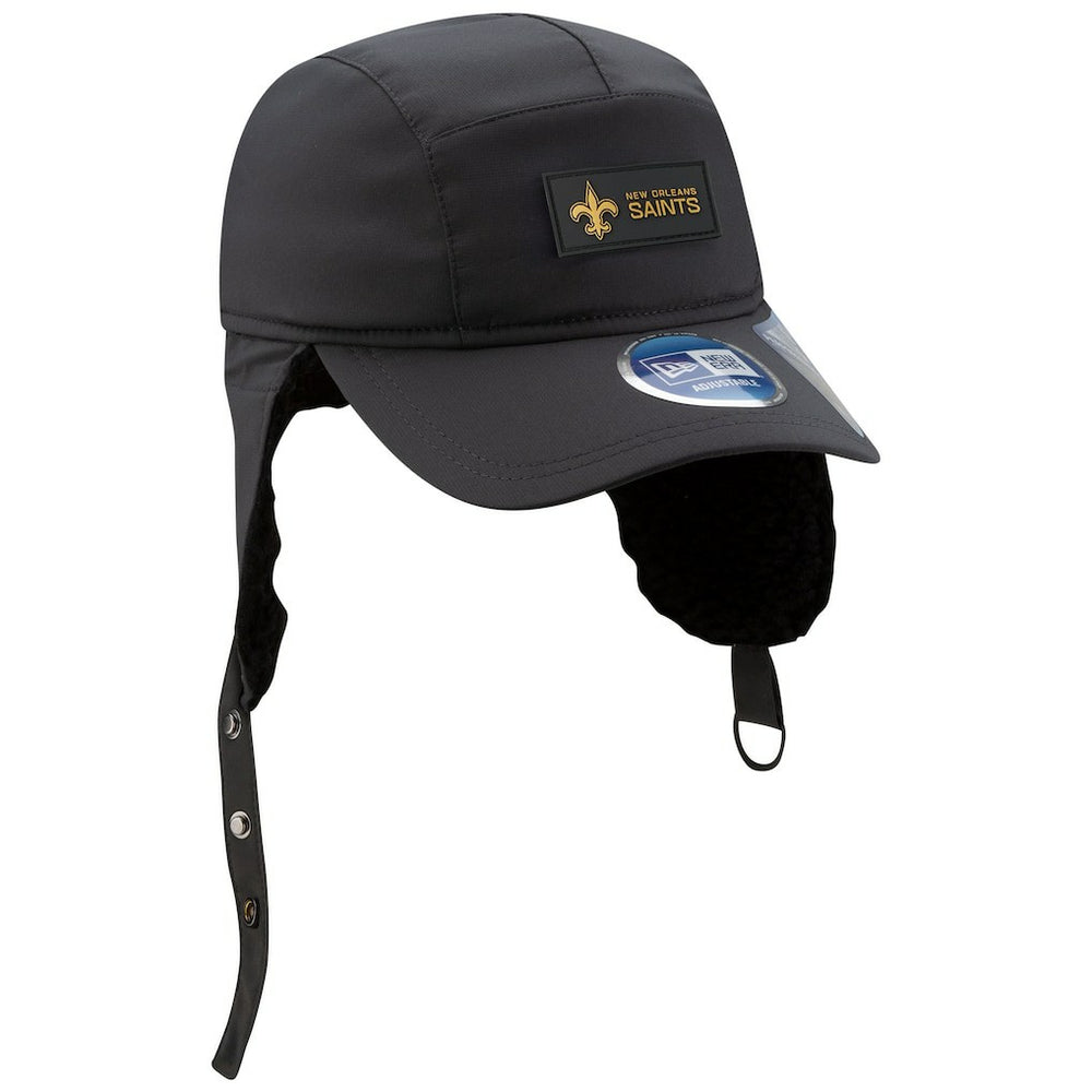 New Orleans Saints New Era 2025 Sideline Cold Weather Runner Dog Ear Adjustable Hat Charcoal - NFL