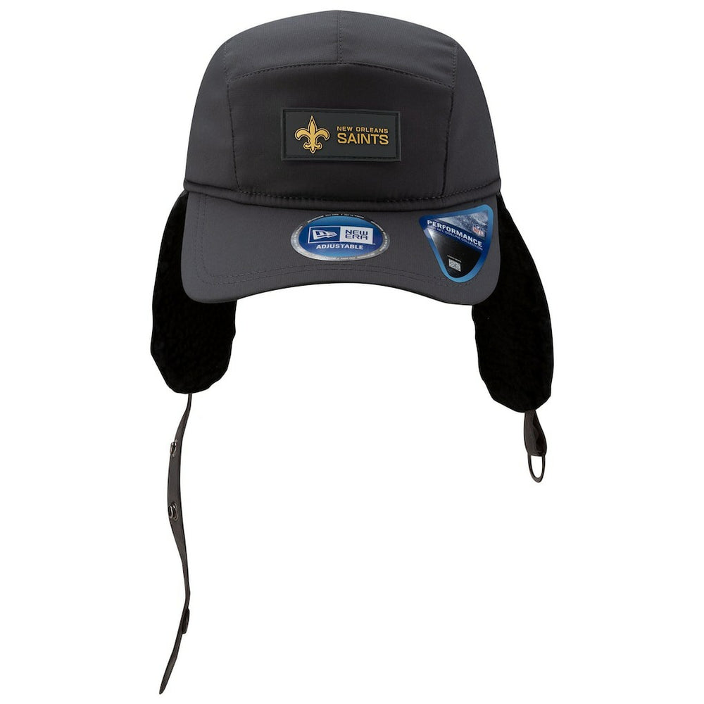 New Orleans Saints New Era 2025 Sideline Cold Weather Runner Dog Ear Adjustable Hat Charcoal - NFL