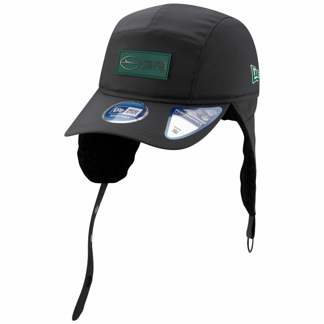 New York Jets New Era 2025 Sideline Cold Weather Runner Dog Ear Adjustable Hat Charcoal - NFL