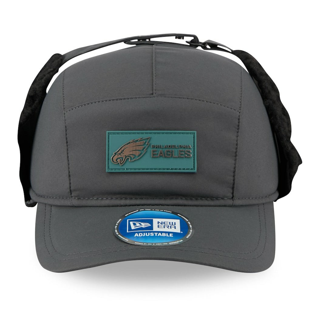 Philadelphia Eagles New Era 2025 Sideline Cold Weather Runner Dog Ear Adjustable Hat Charcoal - NFL