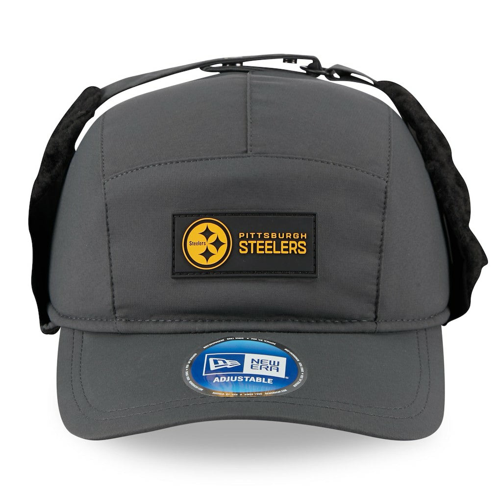Pittsburgh Steelers New Era 2025 Sideline Cold Weather Runner Dog Ear Adjustable Hat Charcoal - NFL