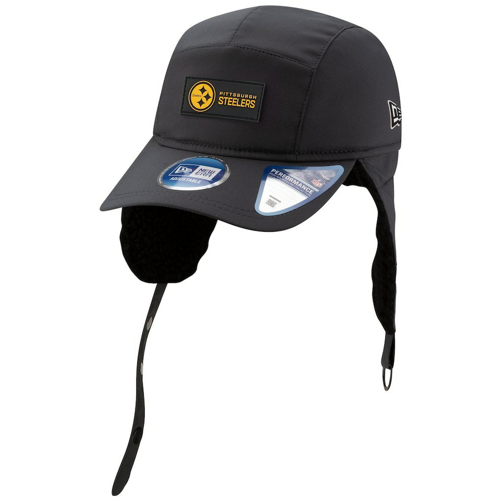 Pittsburgh Steelers New Era 2025 Sideline Cold Weather Runner Dog Ear Adjustable Hat Charcoal - NFL