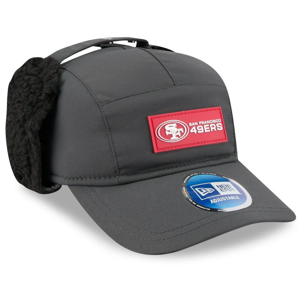 San Francisco 49ers New Era 2025 Sideline Cold Weather Runner Dog Ear Adjustable Hat Charcoal - NFL