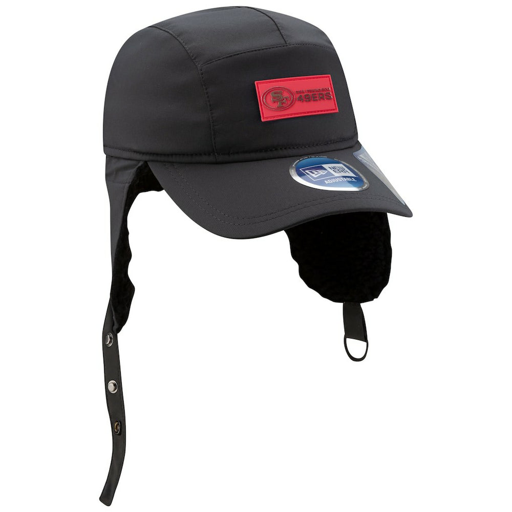 San Francisco 49ers New Era 2025 Sideline Cold Weather Runner Dog Ear Adjustable Hat Charcoal - NFL