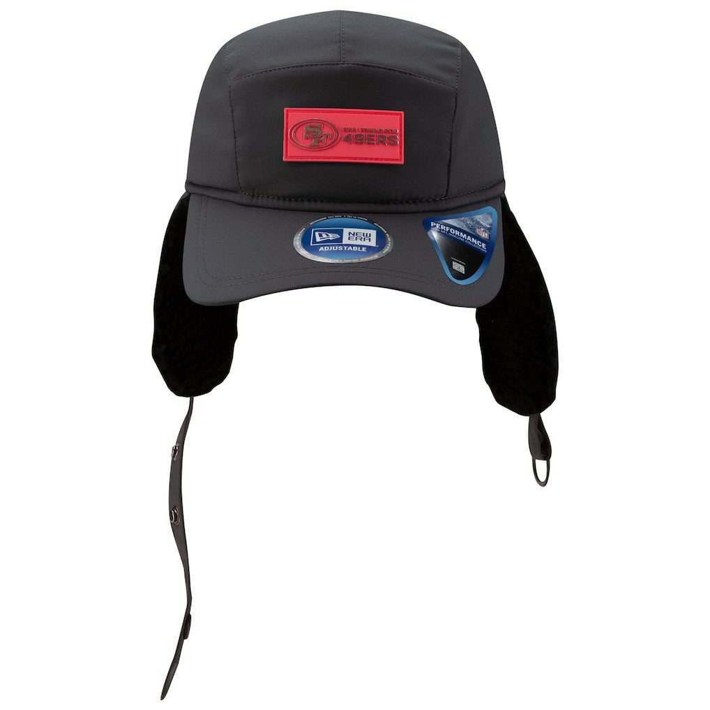 San Francisco 49ers New Era 2025 Sideline Cold Weather Runner Dog Ear Adjustable Hat Charcoal - NFL