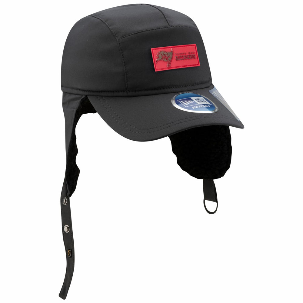 Tampa Bay Buccaneers New Era 2025 Sideline Cold Weather Runner Dog Ear Adjustable Hat Charcoal - NFL
