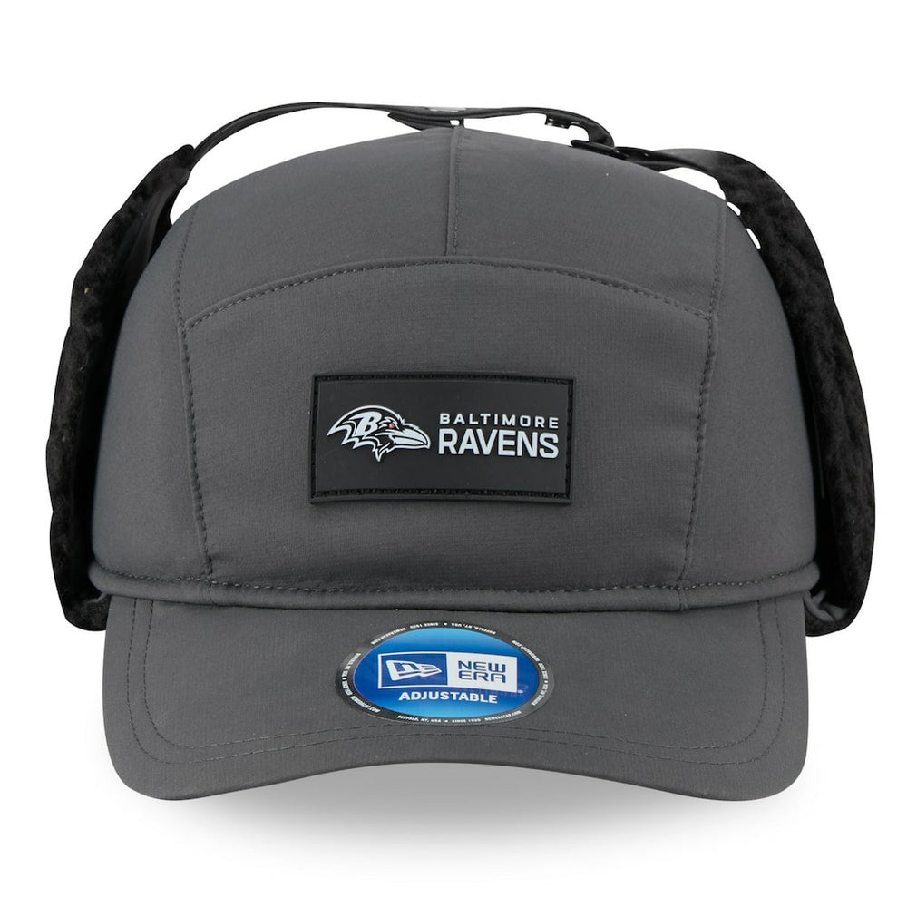 Baltimore Ravens New Era 2025 Sideline Cold Weather Runner Dog Ear Adjustable Hat Charcoal - NFL