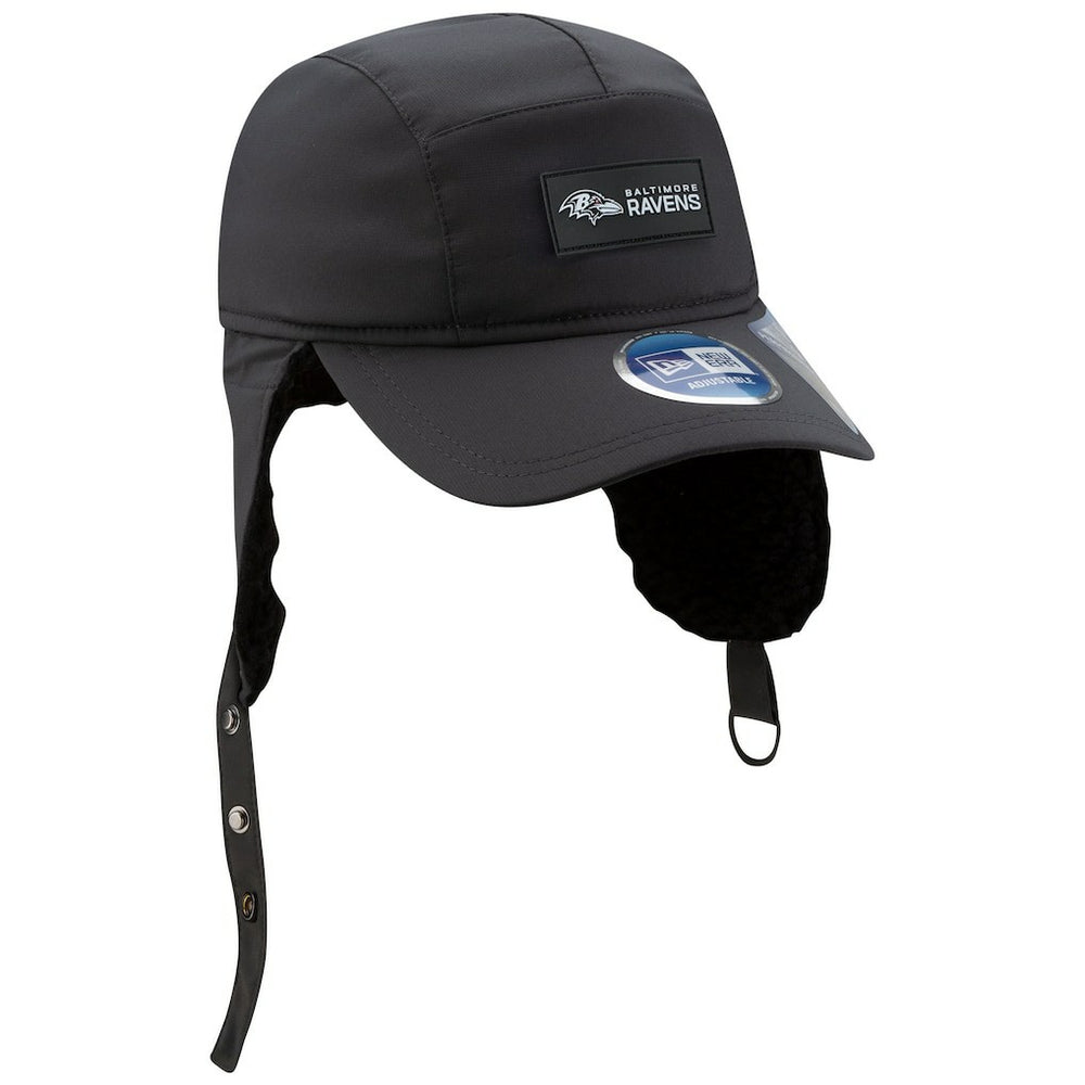Baltimore Ravens New Era 2025 Sideline Cold Weather Runner Dog Ear Adjustable Hat Charcoal - NFL