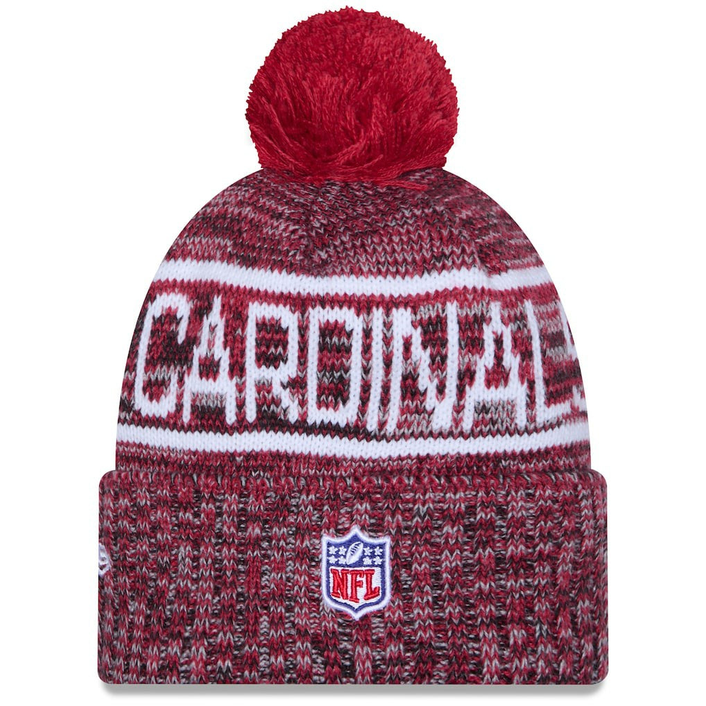 Arizona Cardinals New Era 2025 Sideline Cold Weather Cuffed Knit Hat with Pom Cardinal - NFL