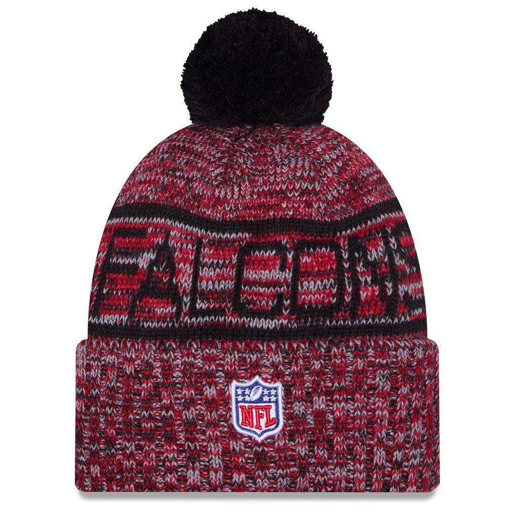 Atlanta Falcons New Era 2025 Sideline Cold Weather Cuffed Knit Hat with Pom Red - NFL
