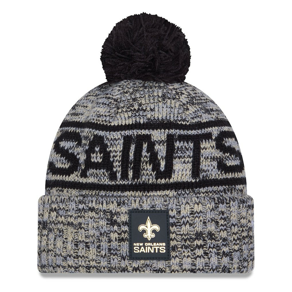 New Orleans Saints New Era 2025 Sideline Cold Weather Cuffed Knit Hat with Pom Black - NFL