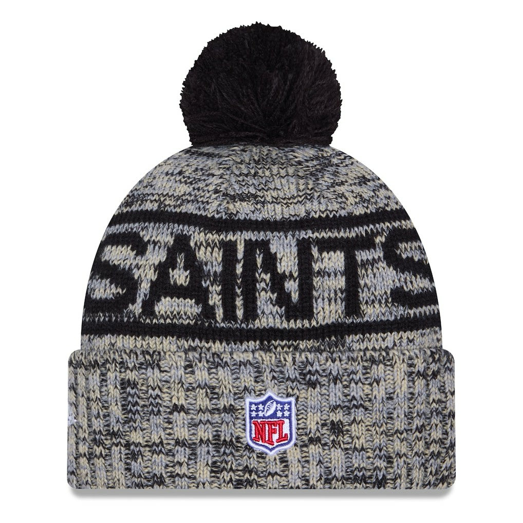 New Orleans Saints New Era 2025 Sideline Cold Weather Cuffed Knit Hat with Pom Black - NFL