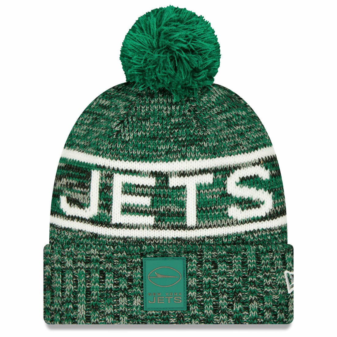 New York Jets New Era 2025 Sideline Cold Weather Cuffed Knit Hat with Pom Green - NFL